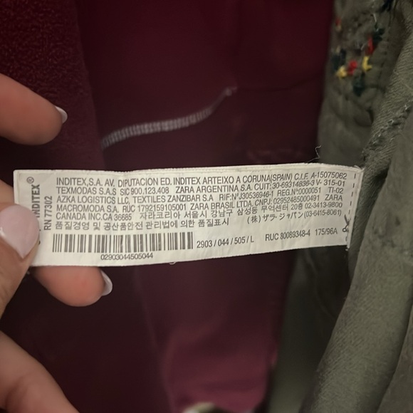 Zara Women's Collar Long Sleeves Button Up Tassel Jacket Olive Green - Picture 12 of 12